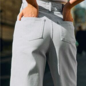 Sézane le crop jeans in denim stripe